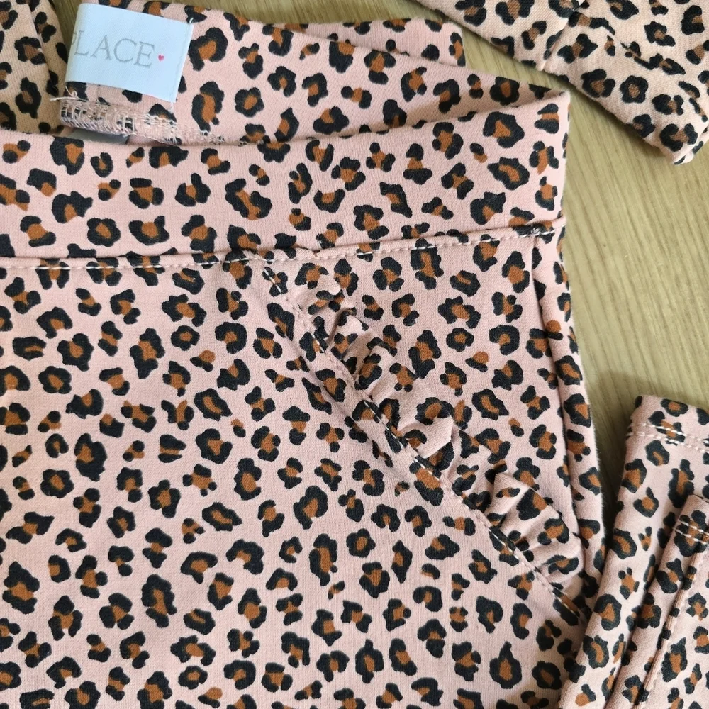 The Children's Place Pink Leopard Sweatsuit Set NWT